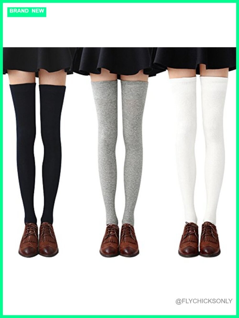 Thigh High Socks Stockings for Women Soft Mild Blended Slim Fit Elastic Cuff